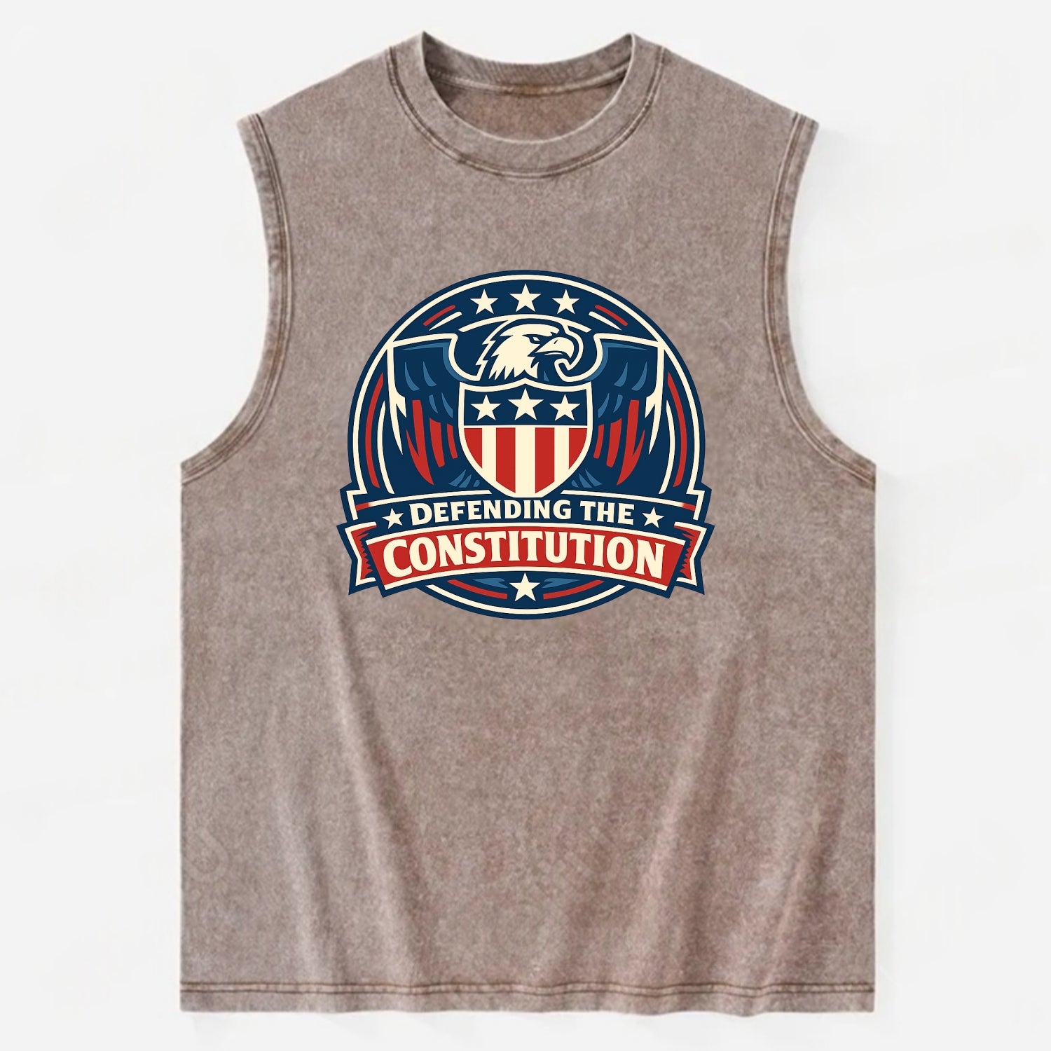 Defend Constitution - Vintage Washed Tank - Brown
