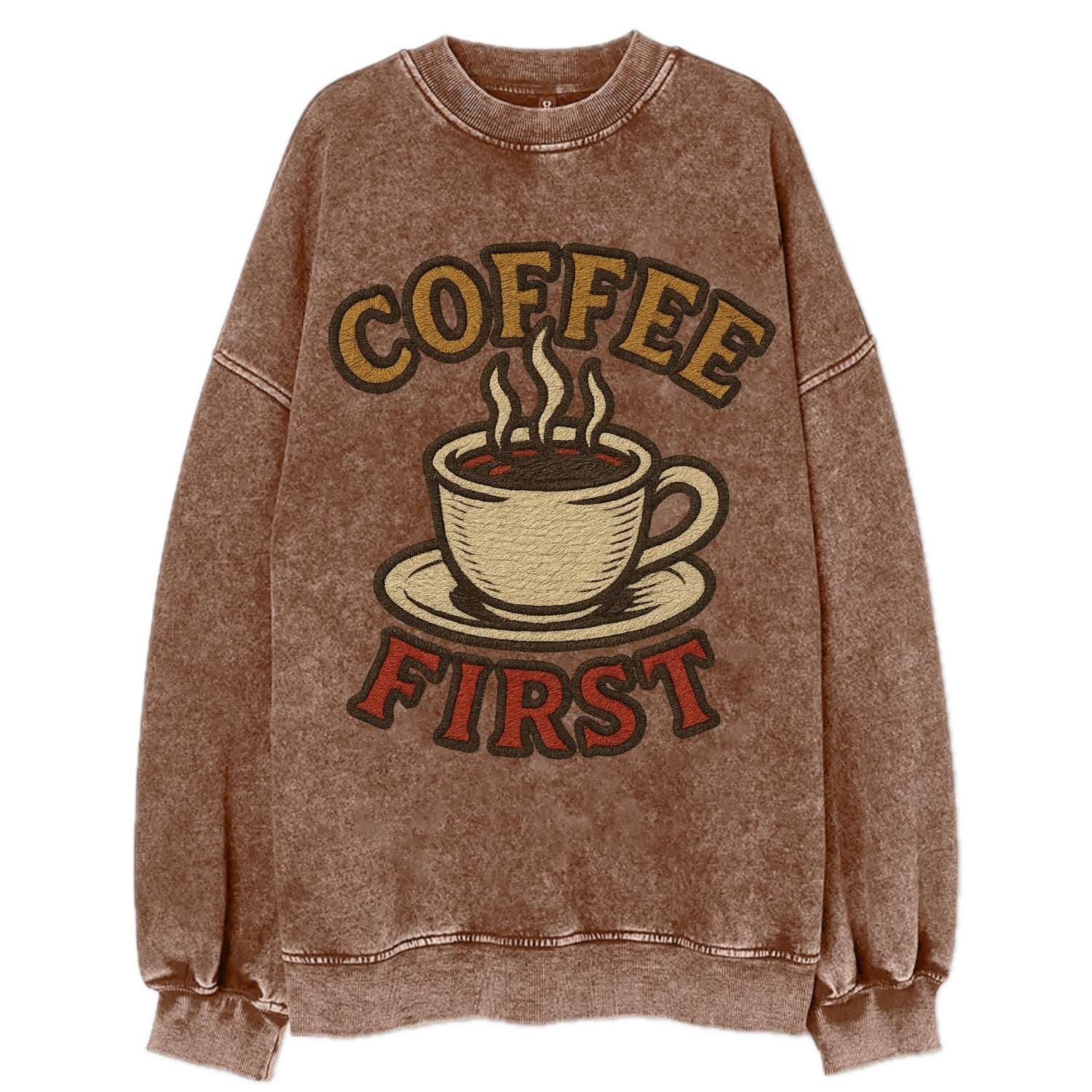 Coffee First  - Vintage Sweatshirt - Brown