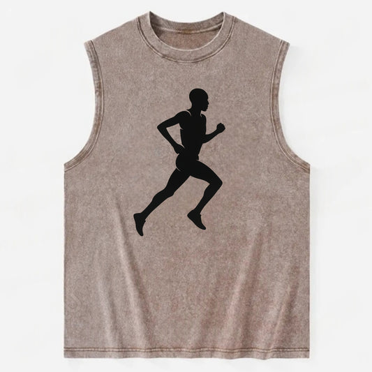 Kenyan distance runner stride - Vintage Washed Tank - Brown
