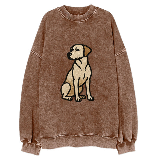 Rhodesian Ridgeback - Red wheaten sittin Vintage Sweatshirt - Brown