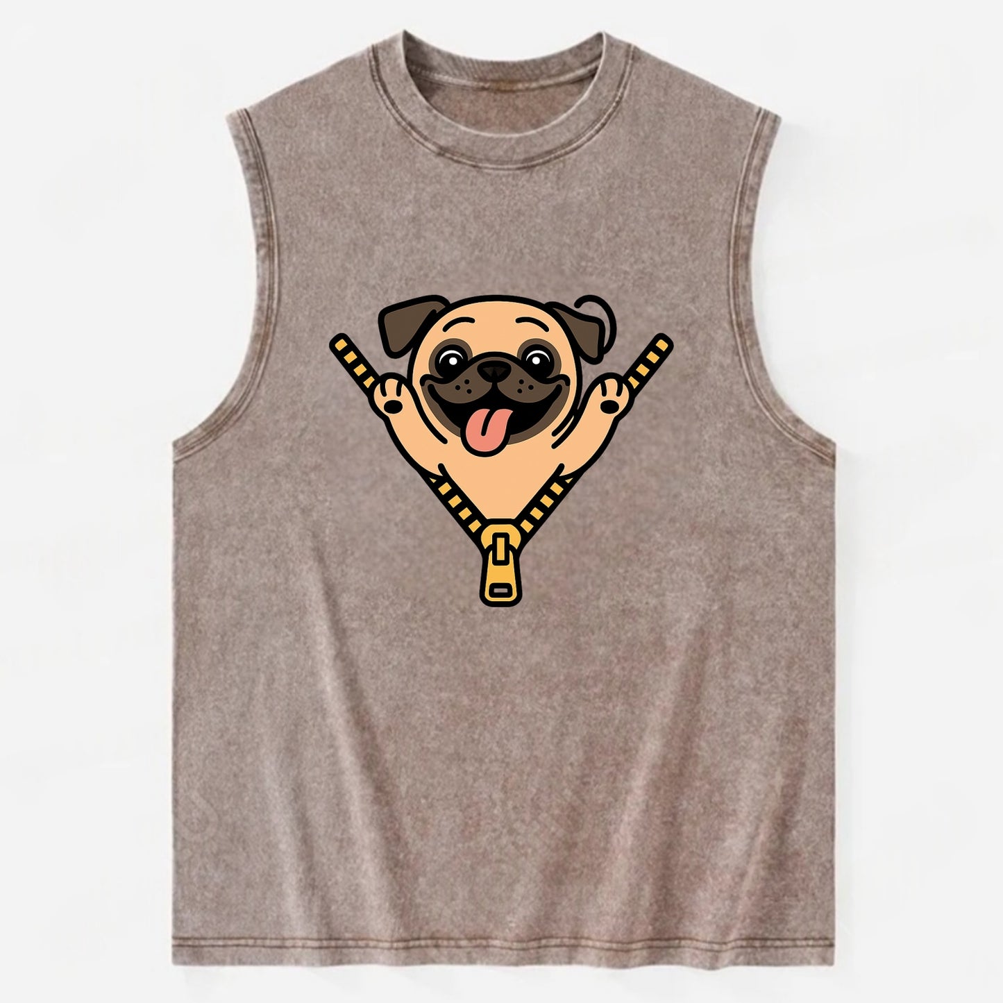 Pug - Vintage Washed Tank - Brown