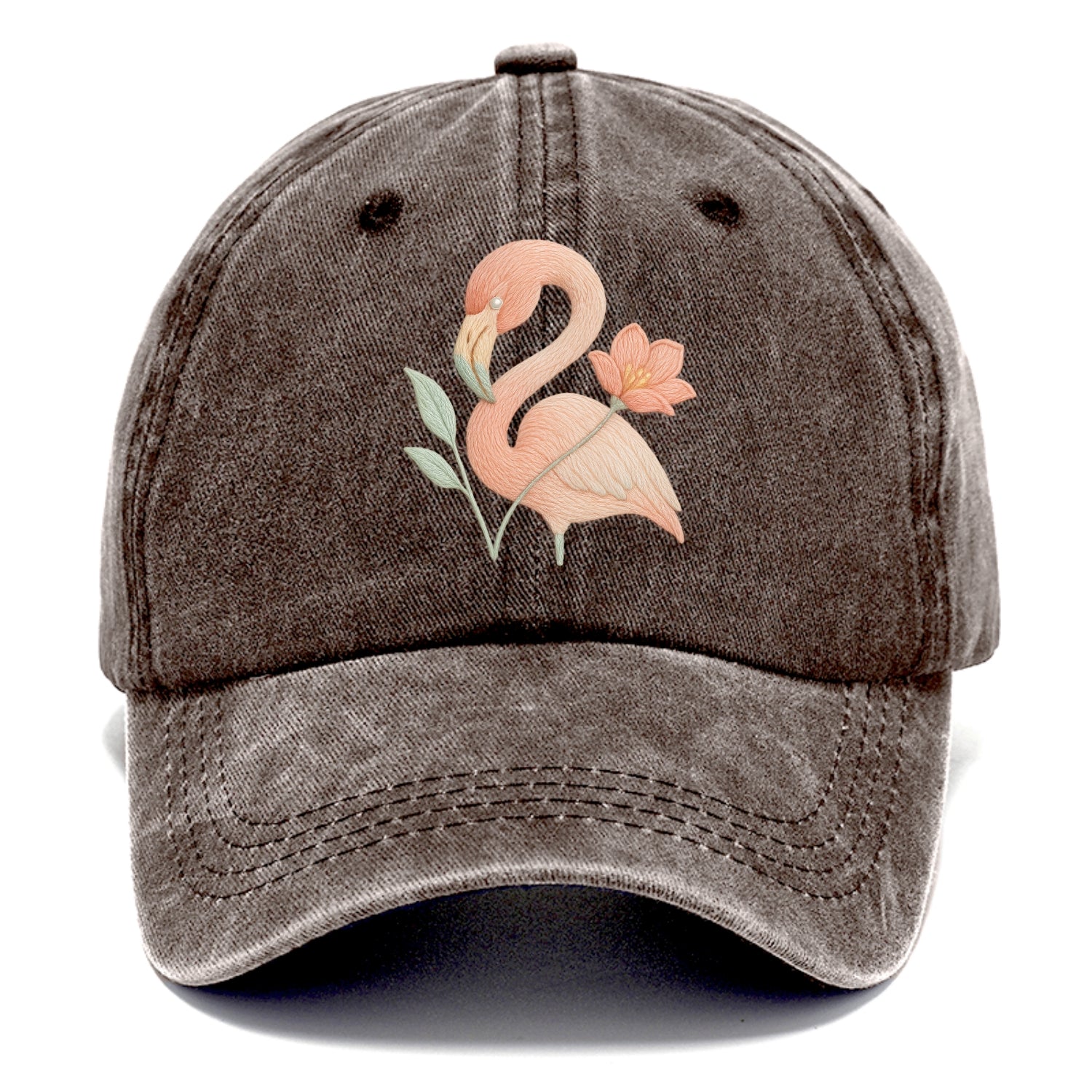 Peach Flamingo - Classic Cap - Brown