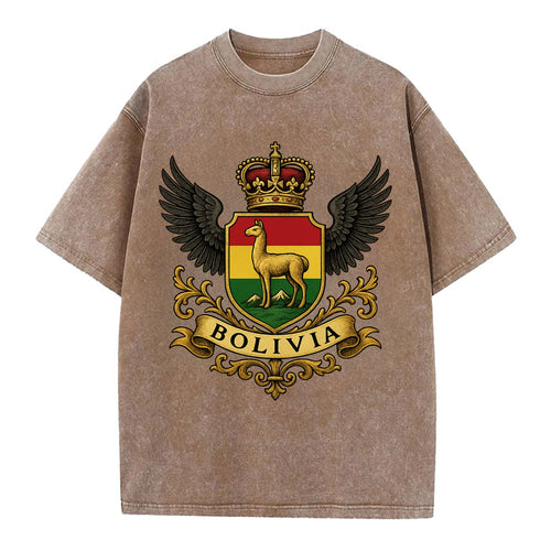 Bolivia Llama Emblem  - Vintage T-shirt