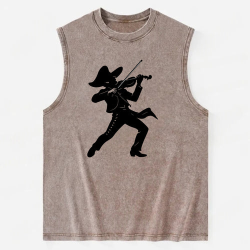 Mariachi violinist passionate performance - Vintage Washed Tank