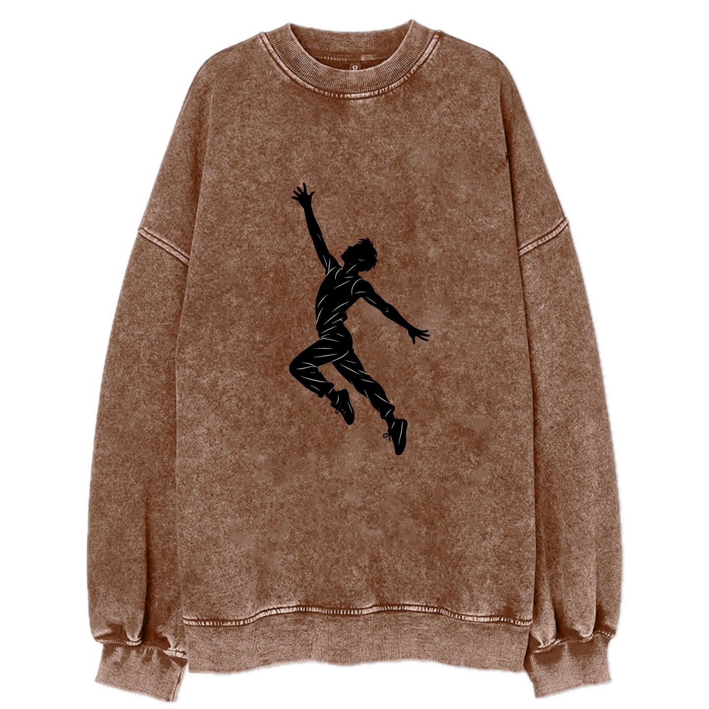 Modern dancer reaching skyward - Vintage Sweatshirt - Brown
