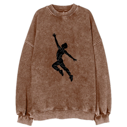 Modern dancer reaching skyward - Vintage Sweatshirt - Brown