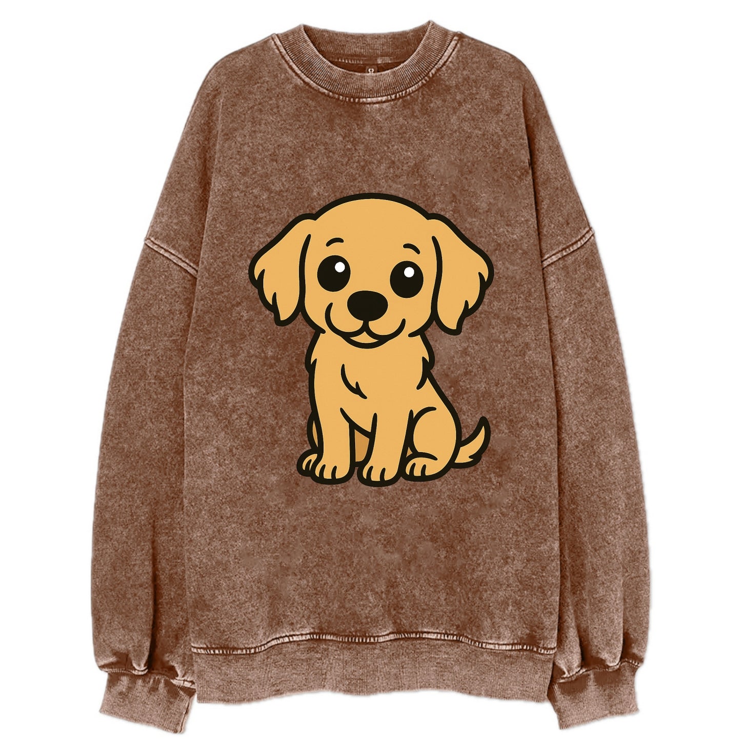 Golden Retriever - Head tilt curious pose - Vintage Sweatshirt - Brown