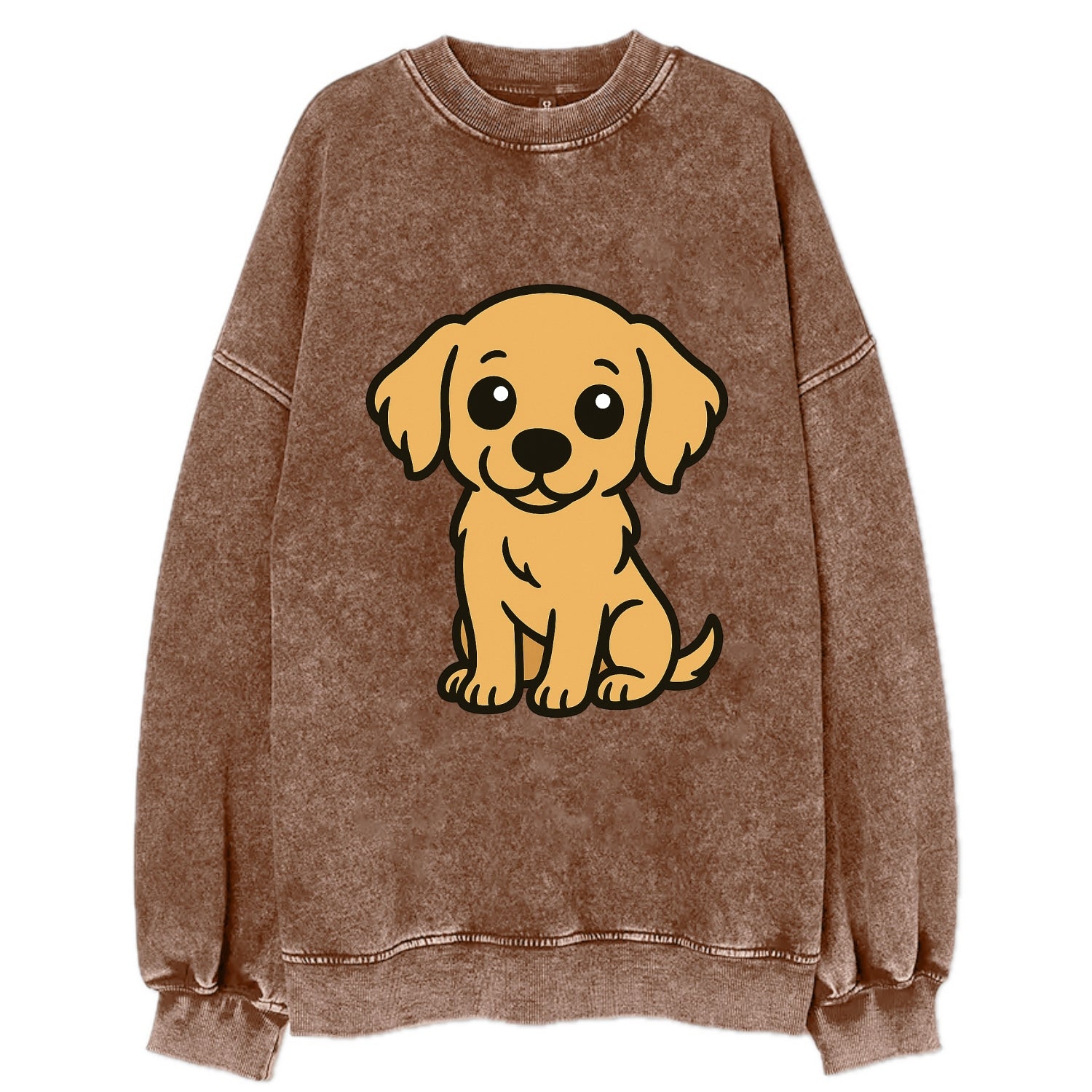 Golden Retriever - Head tilt curious pose - Vintage Sweatshirt - Brown