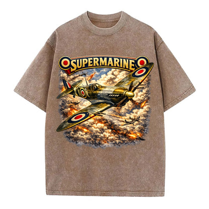 Supermarine Spitfire - Vintage T-shirt - Brown