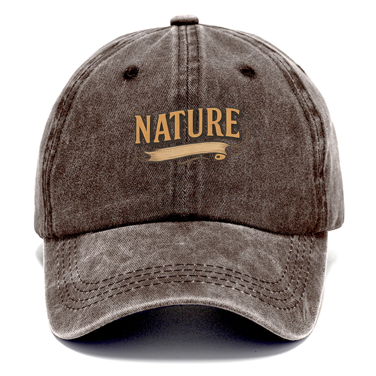 Bold typography design - "NATURE" - natural world, organic - Classic Cap - Brown