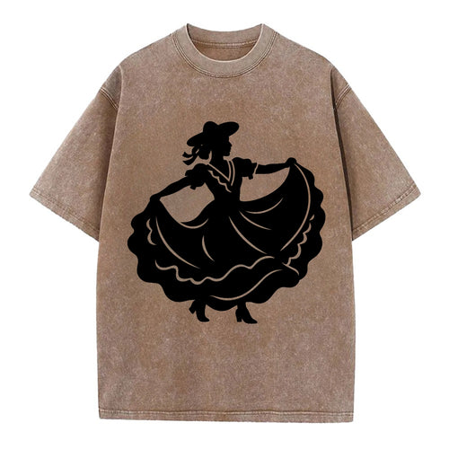 Mexican folk dancer twirling skirt - Vintage T-shirt