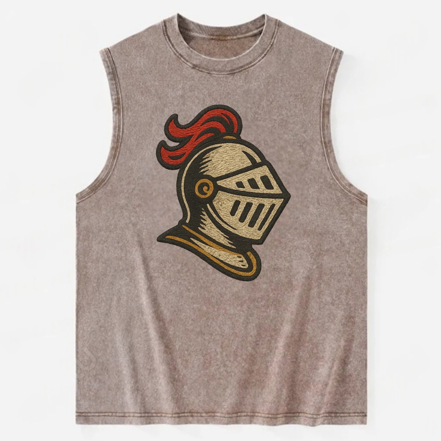 Knight Helmet  - Vintage Washed Tank - Brown
