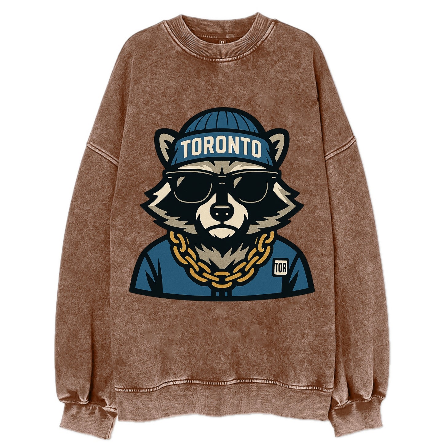 Toronto Raccoon - Vintage Sweatshirt - Brown
