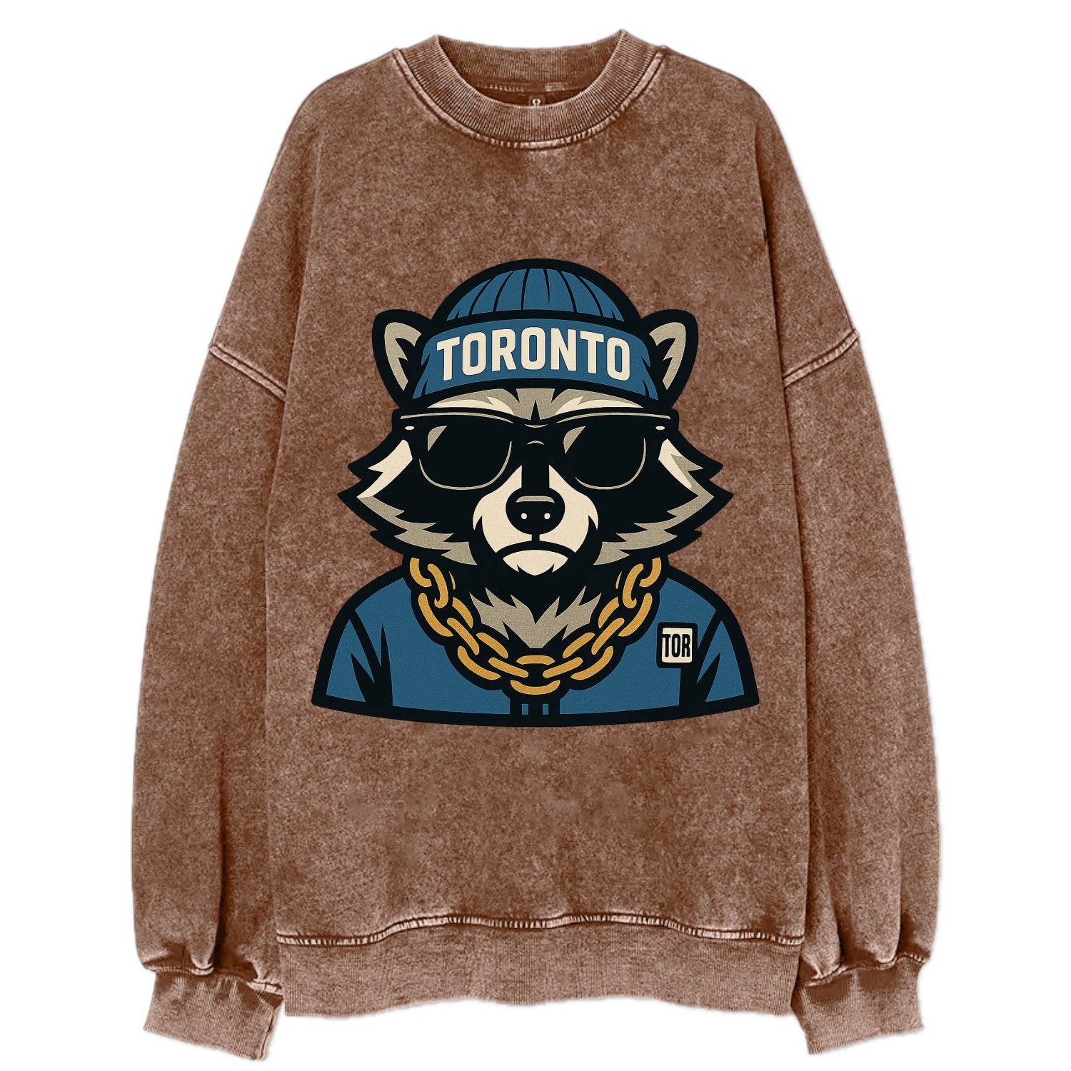 Toronto Raccoon - Vintage Sweatshirt - Brown