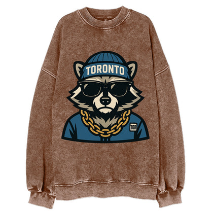 Toronto Raccoon - Vintage Sweatshirt - Brown
