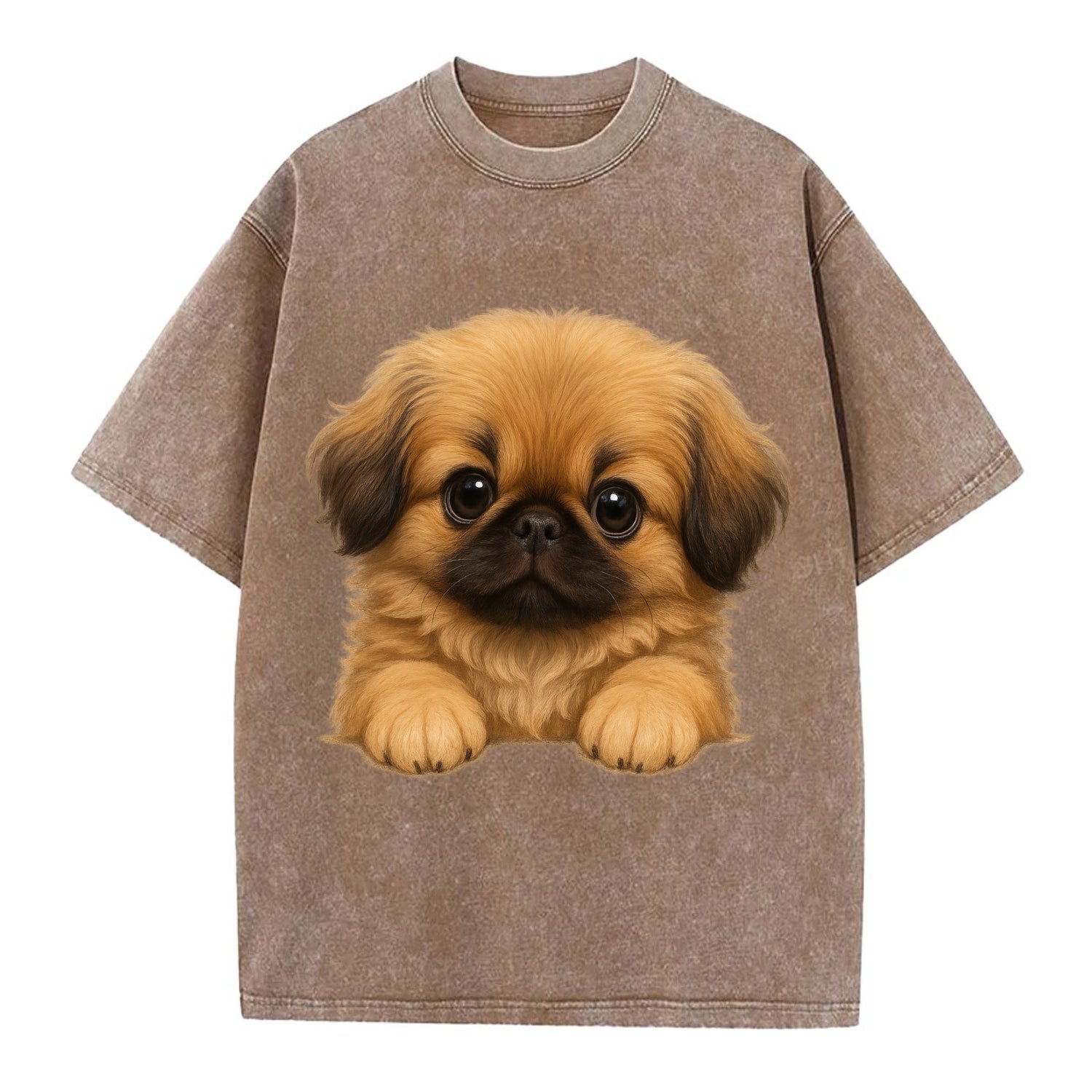 Pekingese  - Vintage T-shirt - Brown