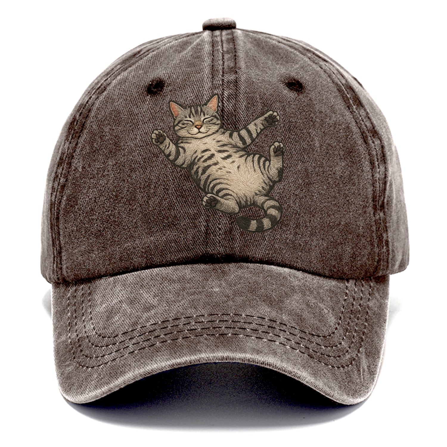 American Shorthair  fully relaxed sprawl Classic Cap - Brown