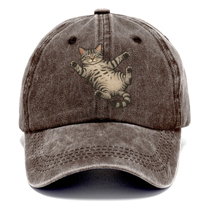 American Shorthair  fully relaxed sprawl Classic Cap - Brown