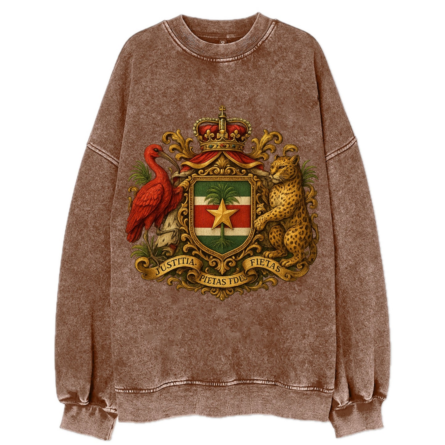Suriname Star Emblem  - Vintage Sweatshirt - Brown