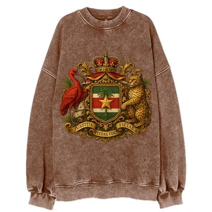 Suriname Star Emblem  - Vintage Sweatshirt - Brown