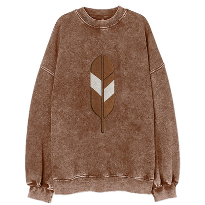 Eagle Feather  - Vintage Sweatshirt - Brown