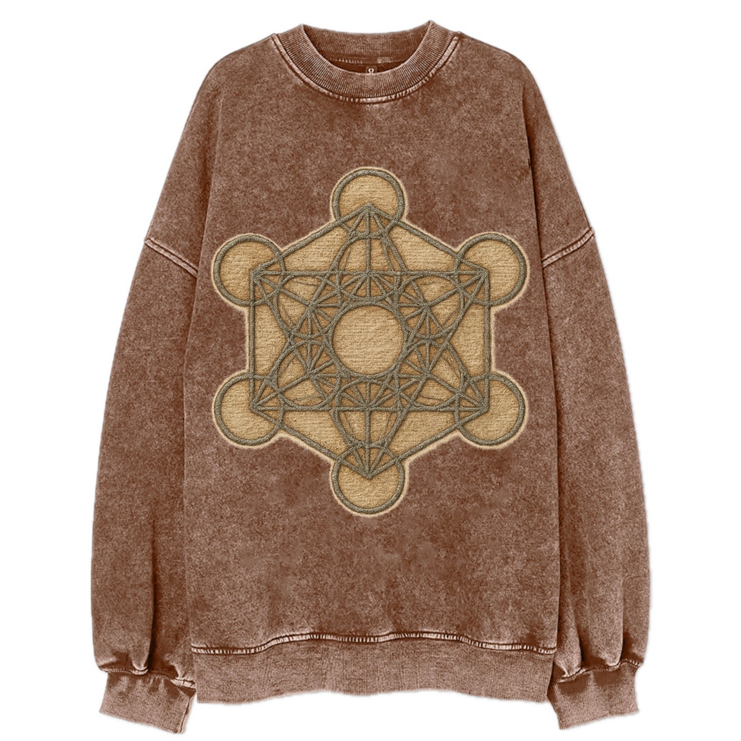Metatron's Cube  - Vintage Sweatshirt - Brown