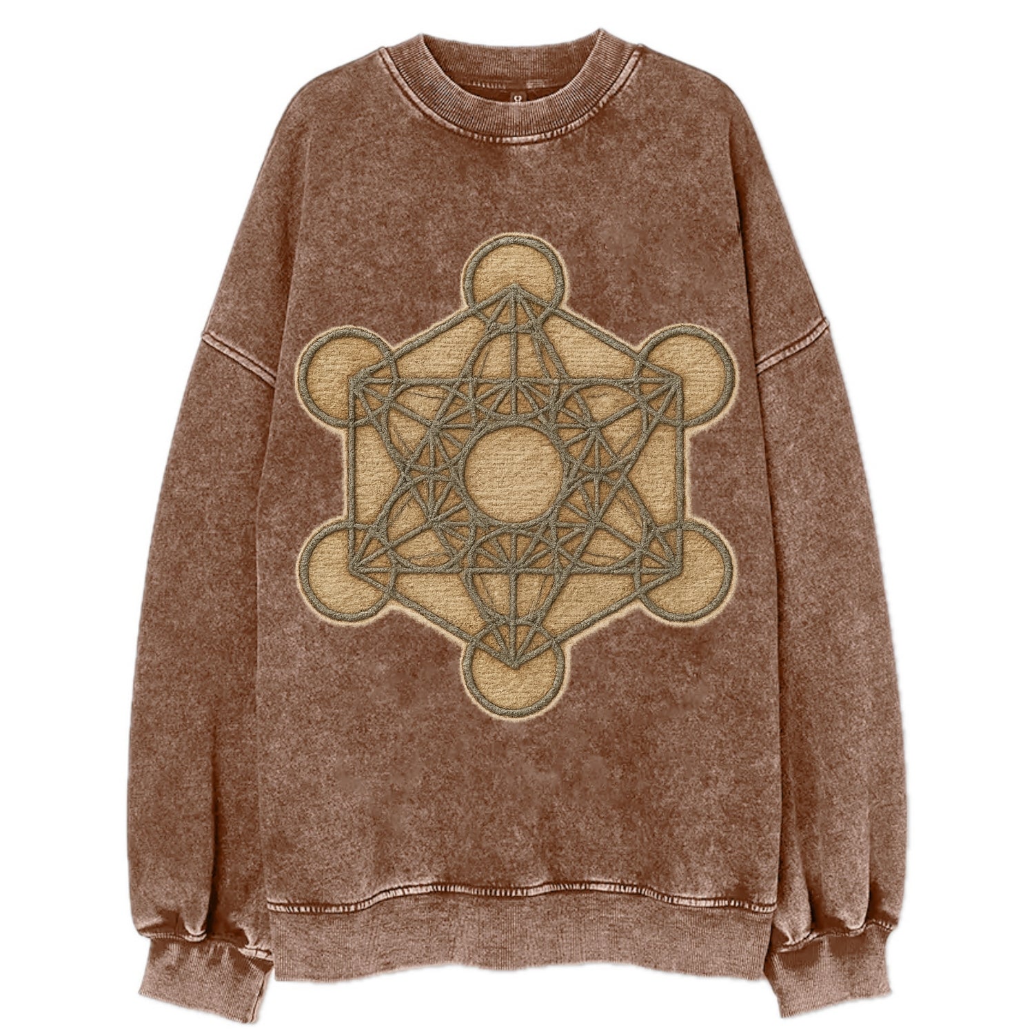Metatron's Cube  - Vintage Sweatshirt - Brown