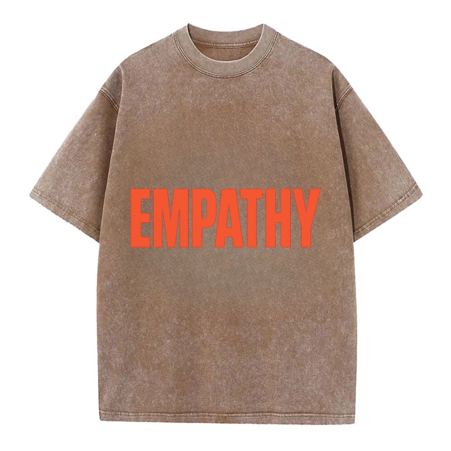 Bold typography design - "EMPATHY" - understanding others, emotional connection - Vintage T-shirt - Brown