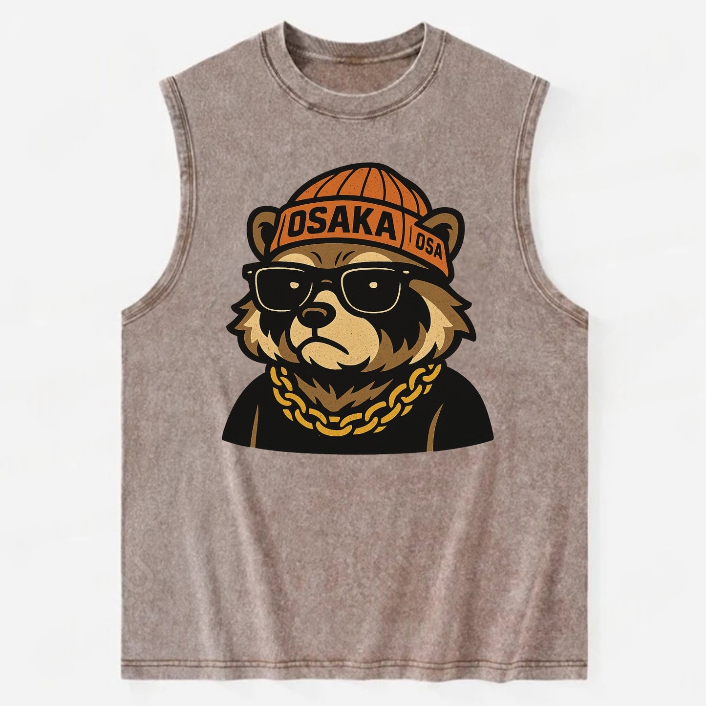 Osaka Tanuki - Vintage Washed Tank - Brown