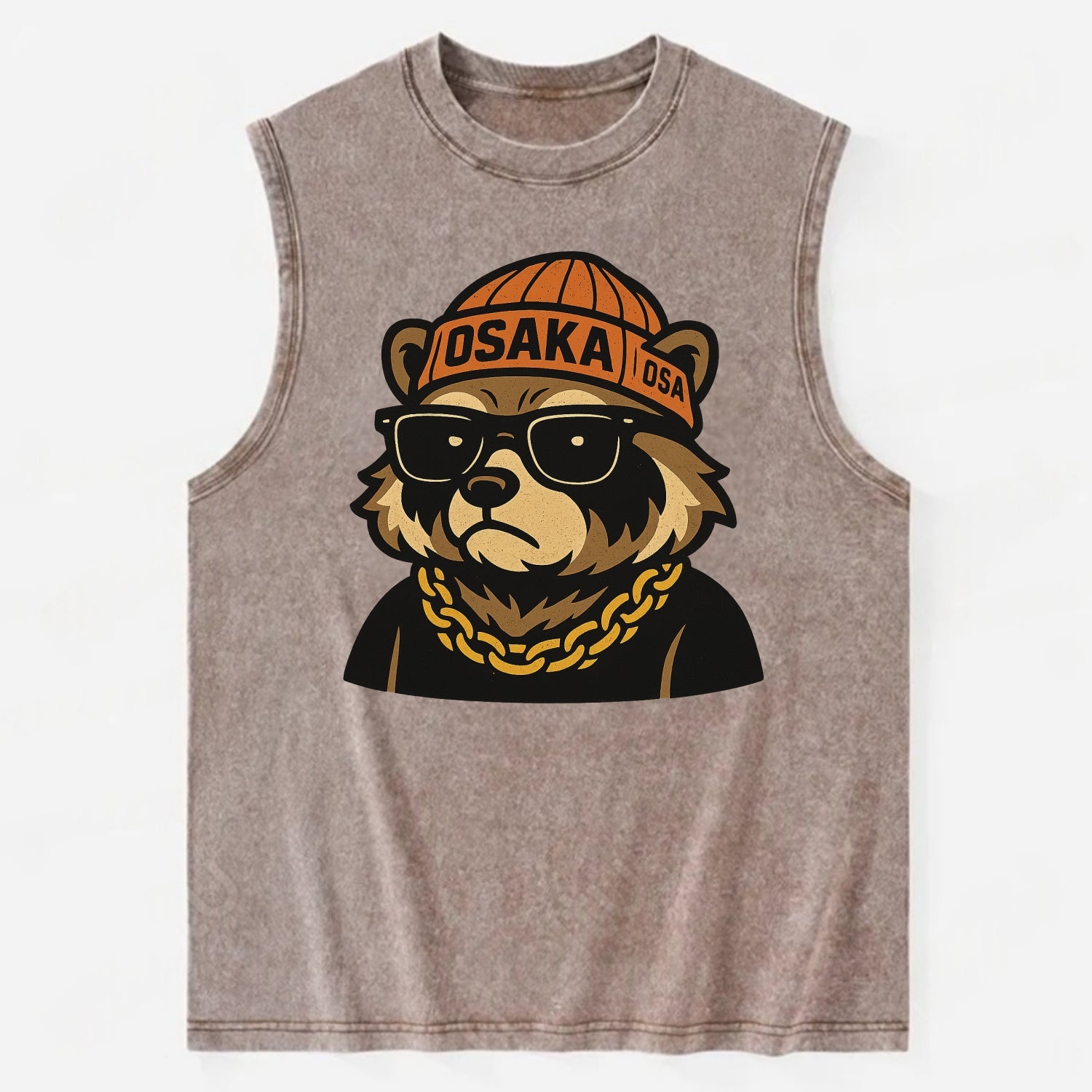 Osaka Tanuki - Vintage Washed Tank - Brown