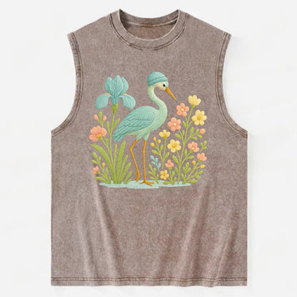 Mint Crane - Vintage Washed Tank - Brown