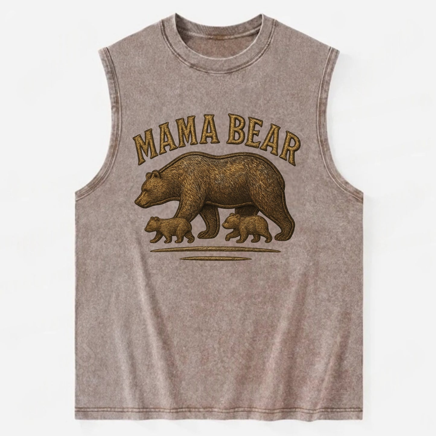 Mama Bear  - Vintage Washed Tank - Brown