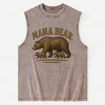 Mama Bear  - Vintage Washed Tank - Brown