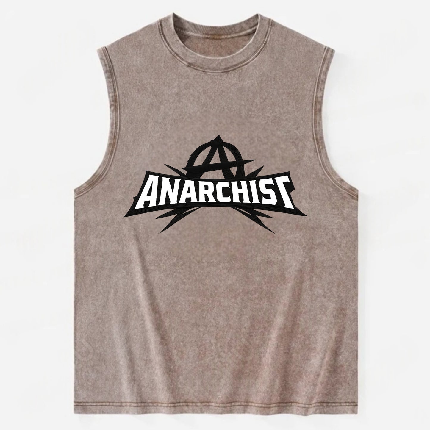Bold typography design - "ANARCHIST" - no masters, self-governed - Vintage Washed Tank - Brown