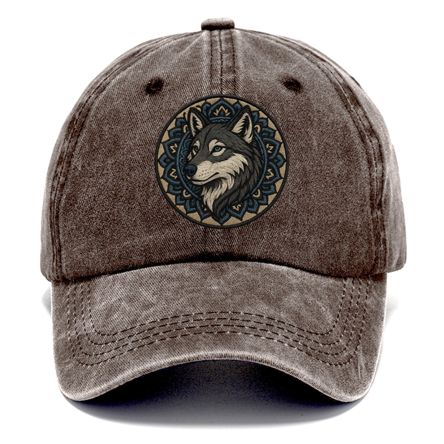 Mandala Wolf Pattern  - Classic Cap - Brown