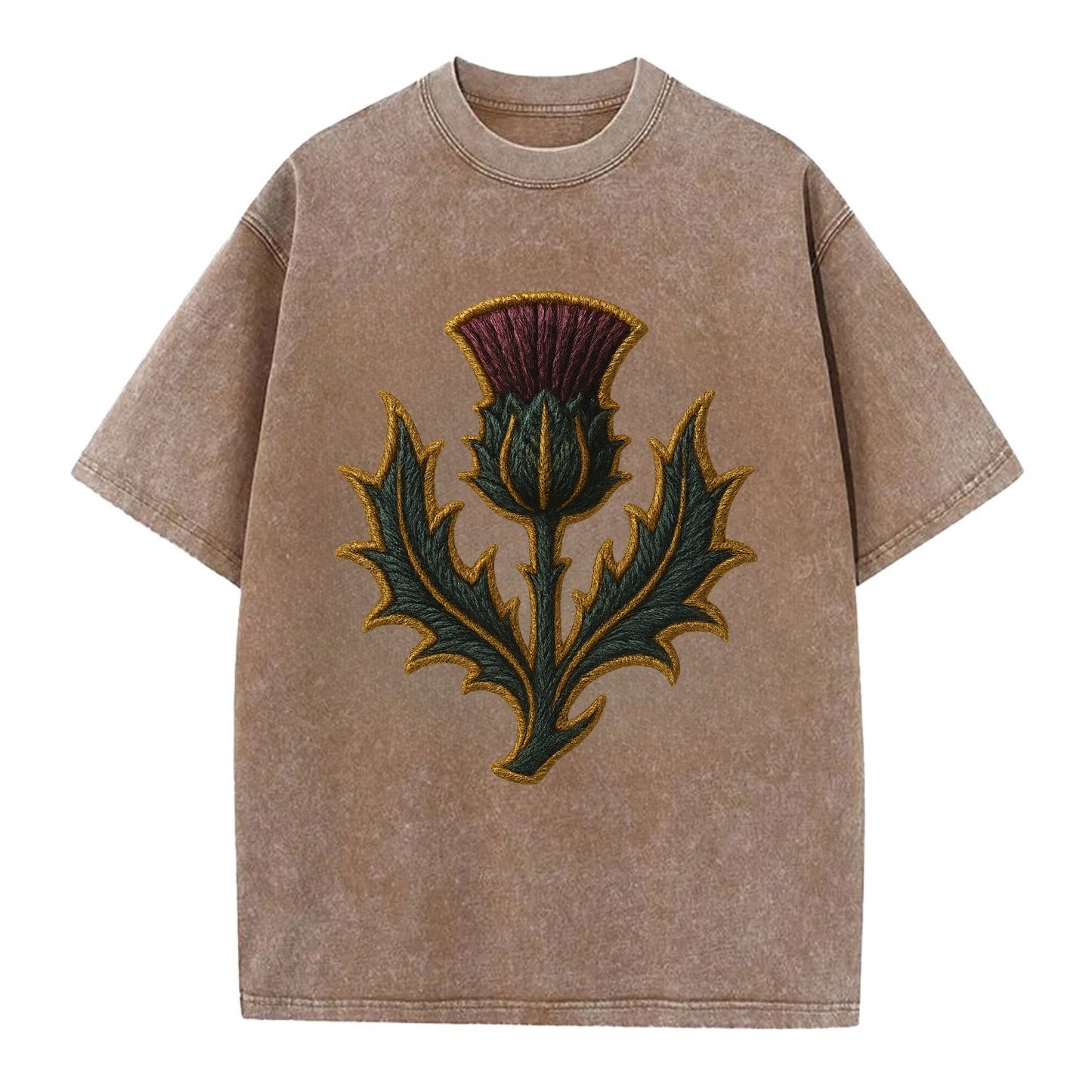 Scottish Thistle  - Vintage T-shirt - Brown