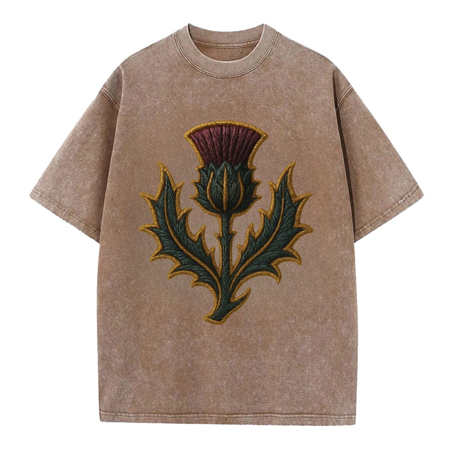 Scottish Thistle  - Vintage T-shirt - Brown
