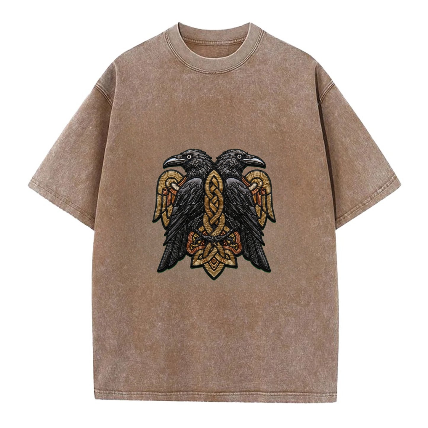 Odin's Ravens - Vintage T-shirt - Brown