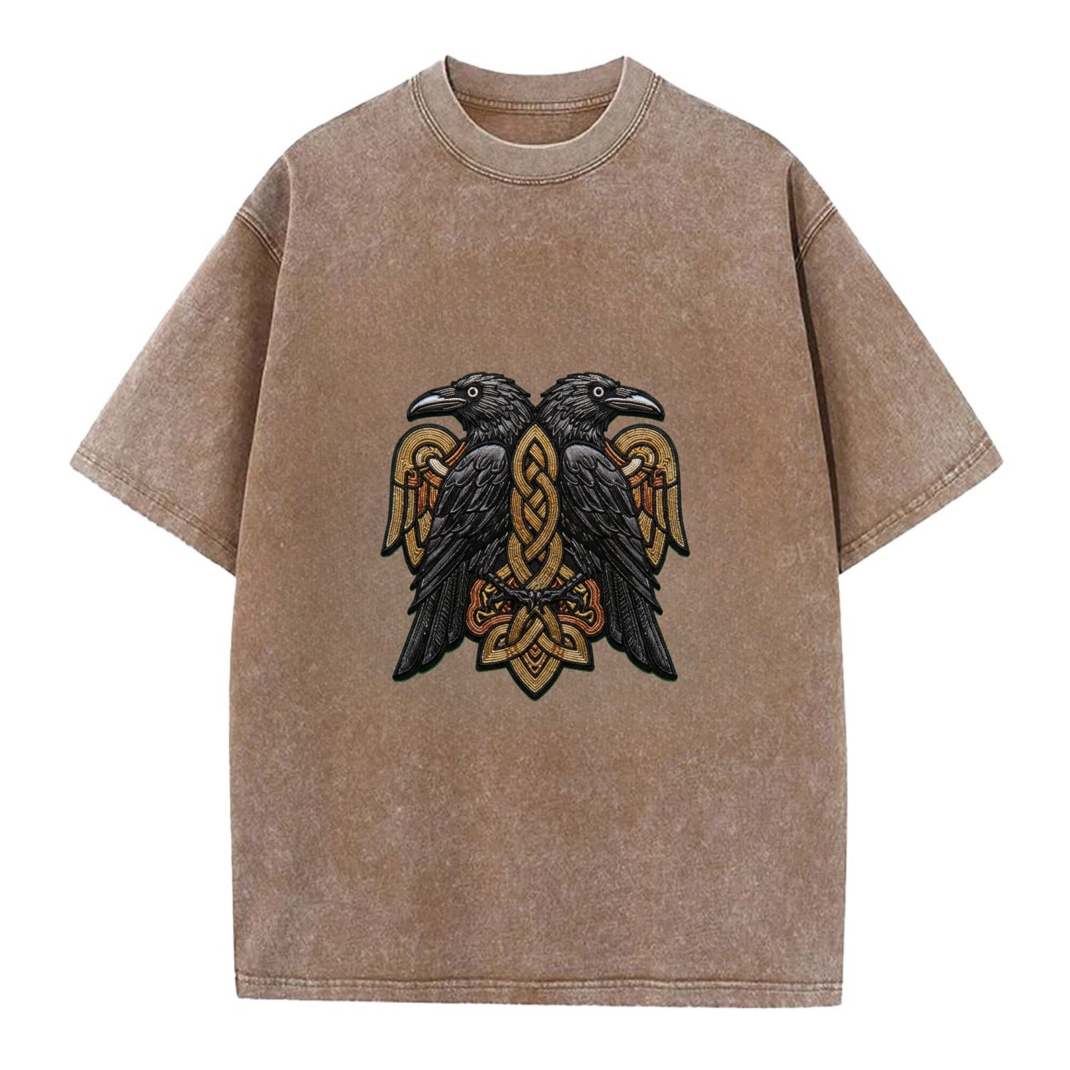 Odin's Ravens - Vintage T-shirt - Brown