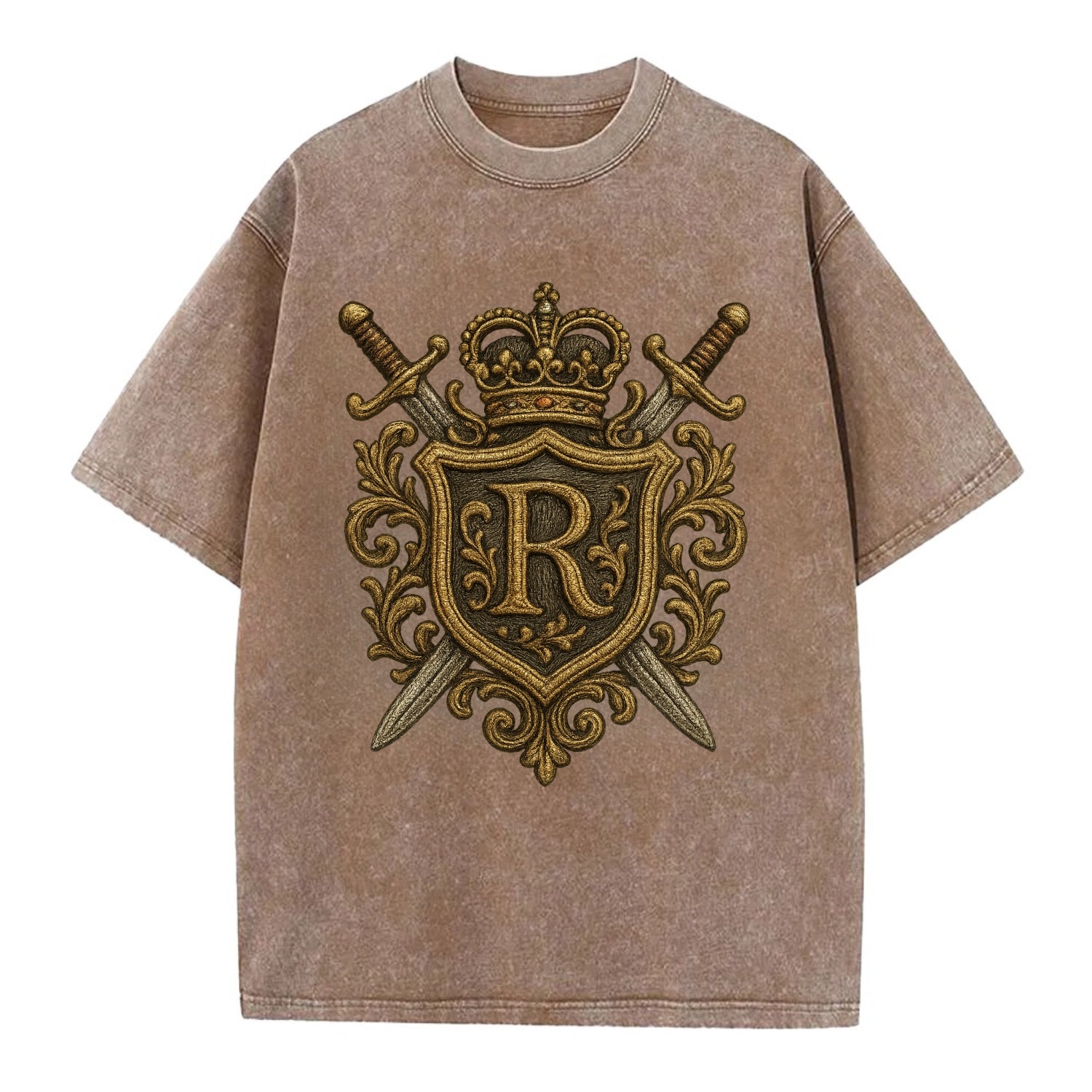 Royal Crest  - Vintage T-shirt - Brown