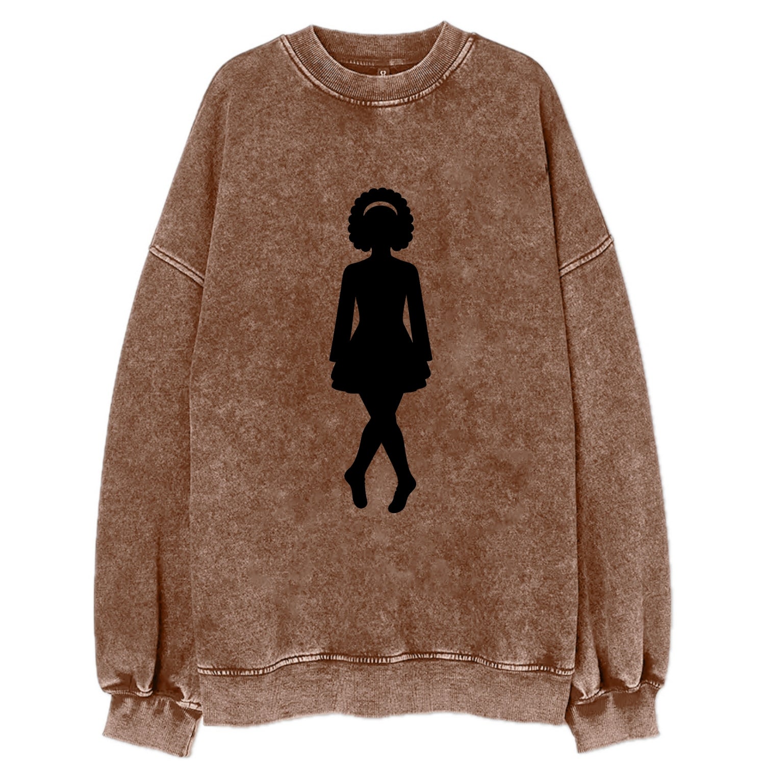 Irish step dancer traditional pose - Vintage Sweatshirt - Brown