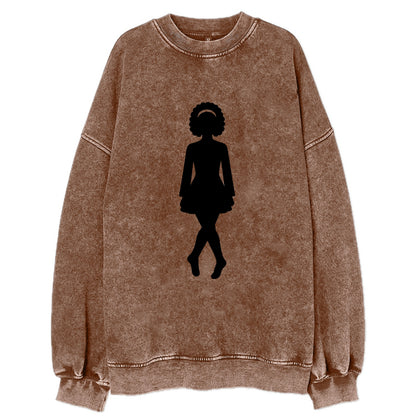 Irish step dancer traditional pose - Vintage Sweatshirt - Brown