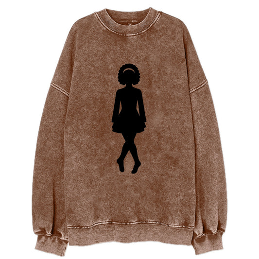 Irish step dancer traditional pose - Vintage Sweatshirt - Brown