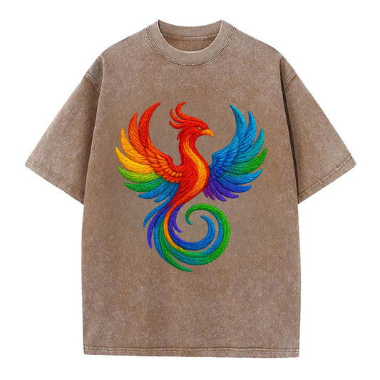 Phoenix Rising  - Vintage T-shirt - Brown