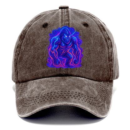 Mighty gorilla with electricity flowing through defined muscles, lightning bolt - Classic Cap - Brown