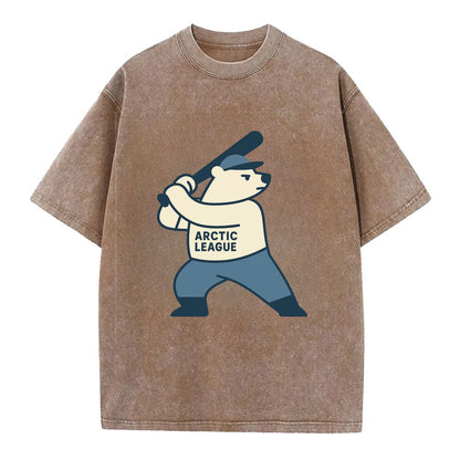 Polar Bear Baseball MVP - Vintage T-shirt - Brown