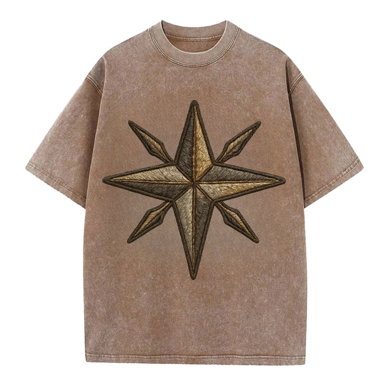 Nautical Star  - Vintage T-shirt - Brown