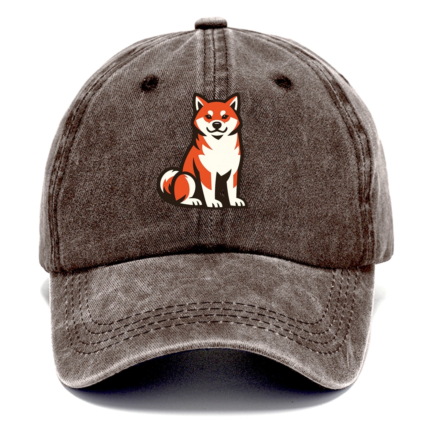 Sitting Shiba Inu Emblem - Classic Cap - Brown