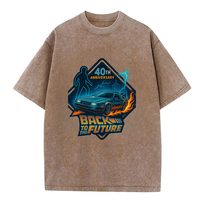 Back To The Future 40th Anniversary 2 - Vintage T-shirt - Brown