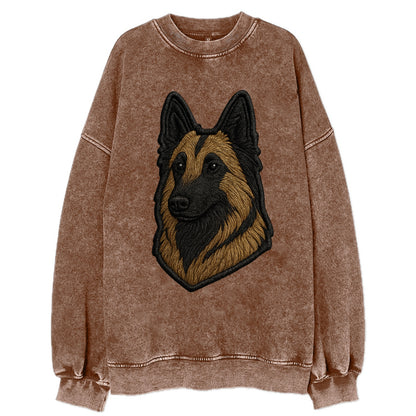 Belgian Tervuren - Trendy shepherd desig - Vintage Sweatshirt - Brown